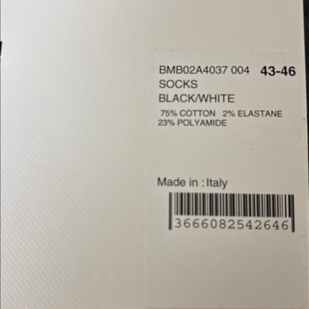 GIVENCHY BLACK/WHITE SOCKS SIZE 43-46 (9.5-11.5) Brand New - Picture 8 of 8